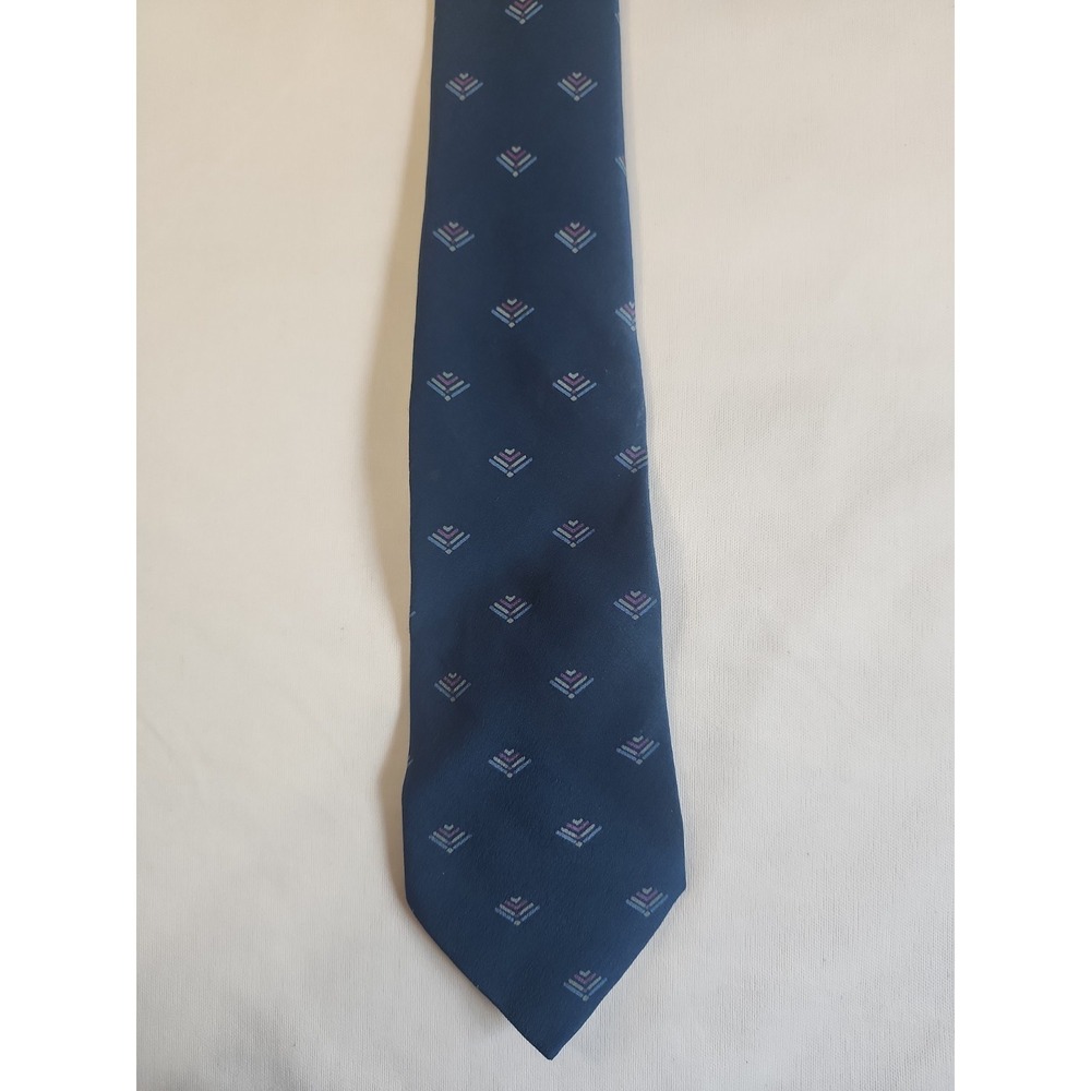 Vintage David Lawrence Men's‎ 100% Silk Neck Tie Blue Hand Made in Italy!